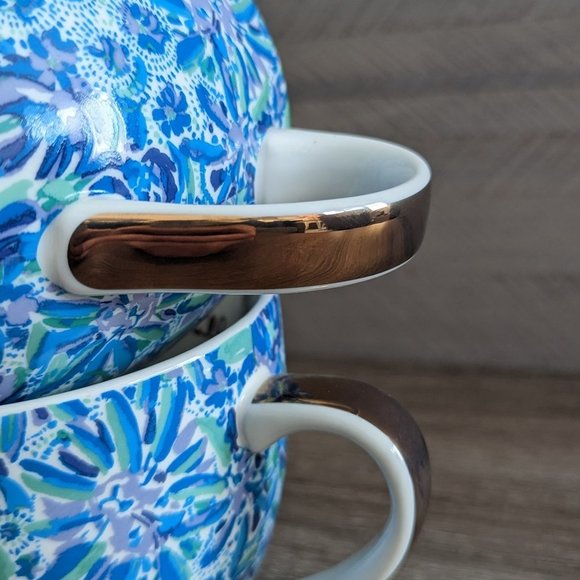 LILLY Pulitzer "High Maintenance" Set of 2 Ceramic Mugs - Picture 6 of 6